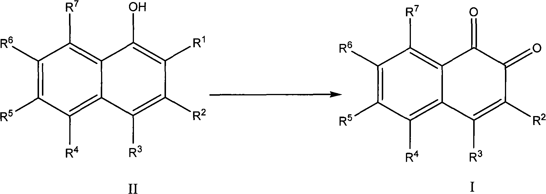Method for preparing 1,2-naphthoquinone compound