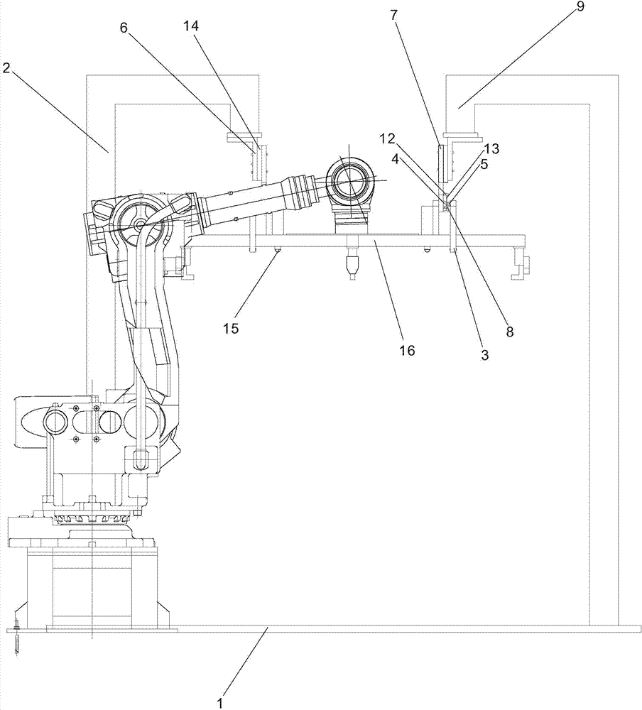 Positioning fixture for repairing welding of workpiece gripped by robot
