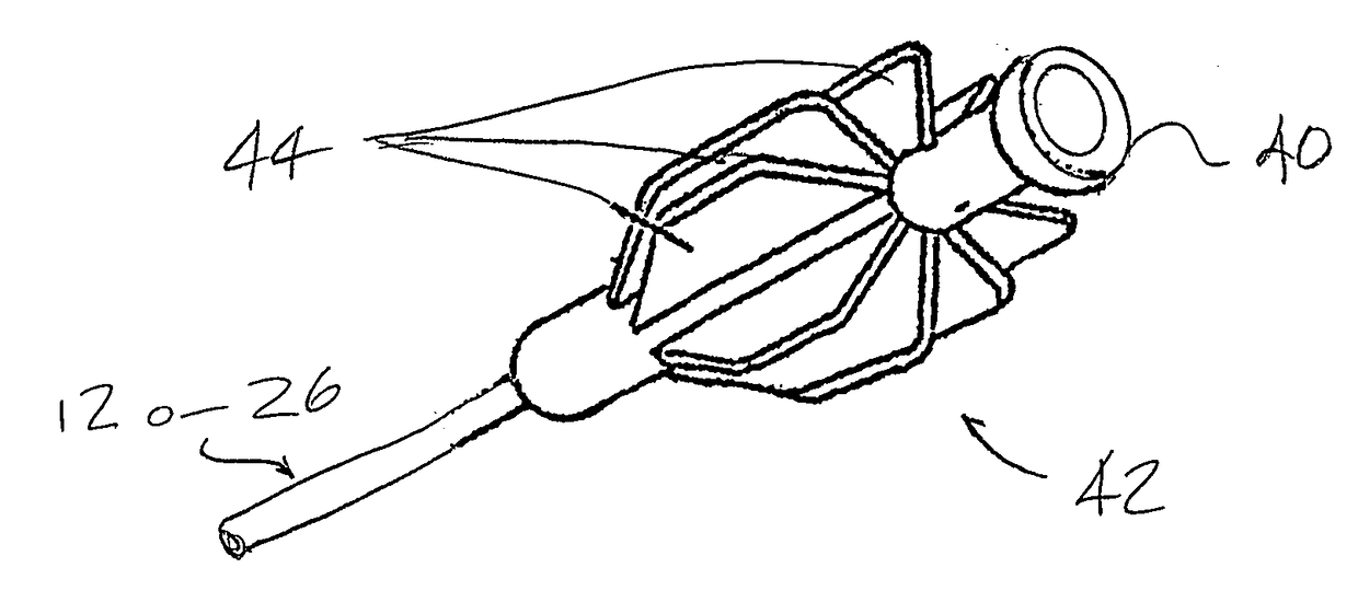 Delivery catheter with fixed guidewire and beveled elliptical port