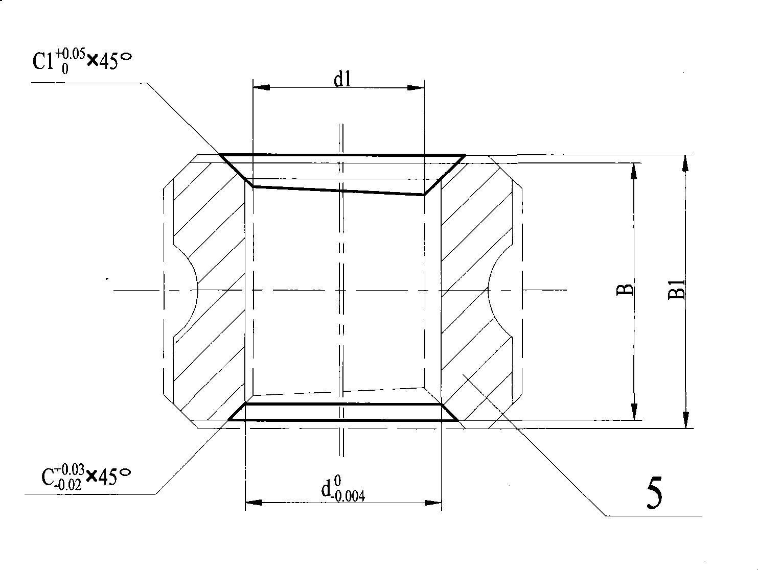 Method and apparatus for detecting miniature bearing ferrule 45 degrees inner chamfer angle rapidly and accurately