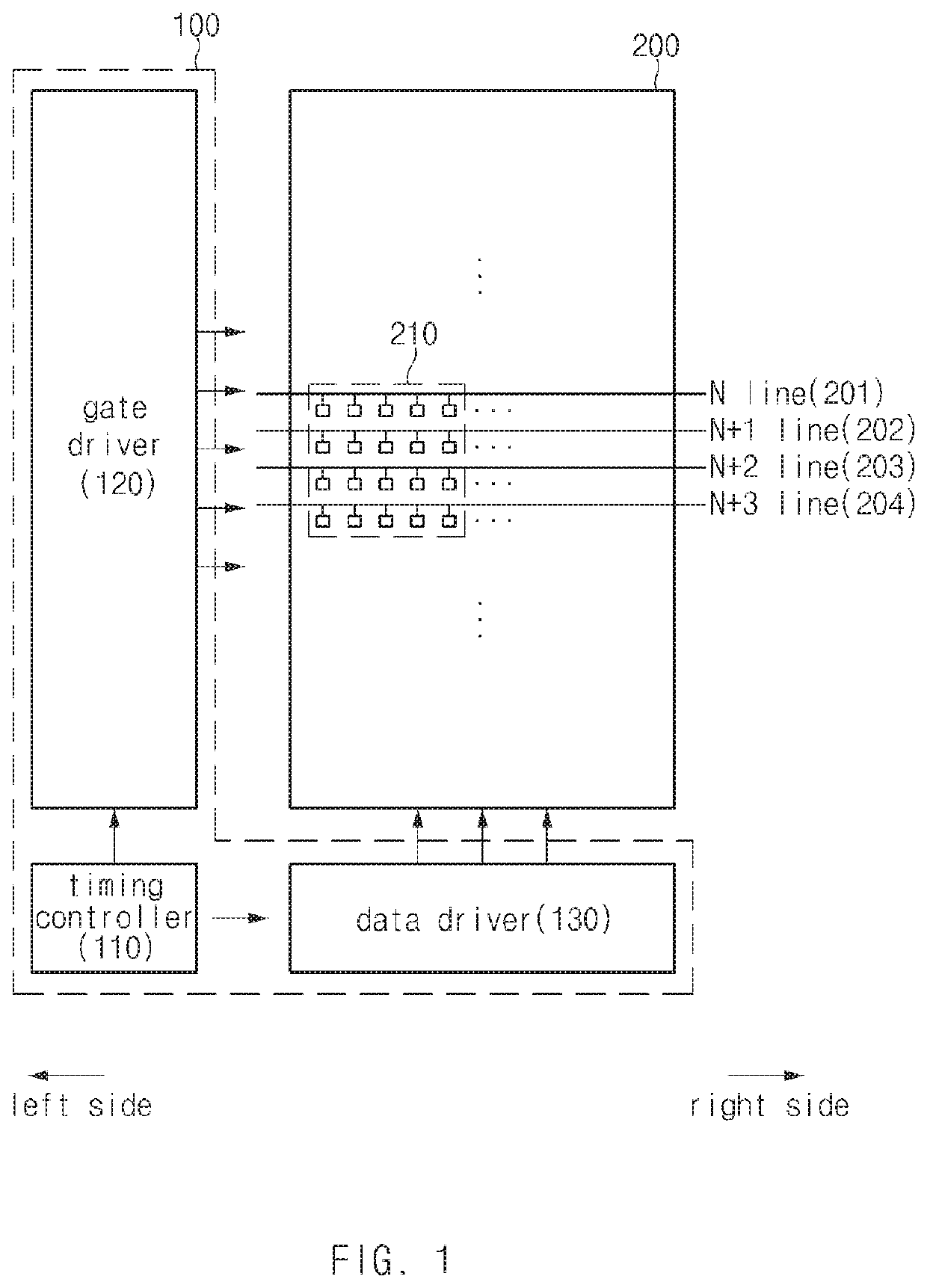 Display device and method for controlling independently by a group of pixels
