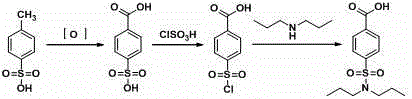 Aqueous phase synthesis method of probenecid