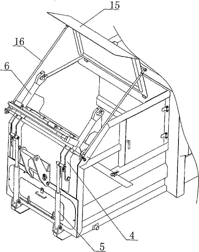 Turnover frame of refuse compressor