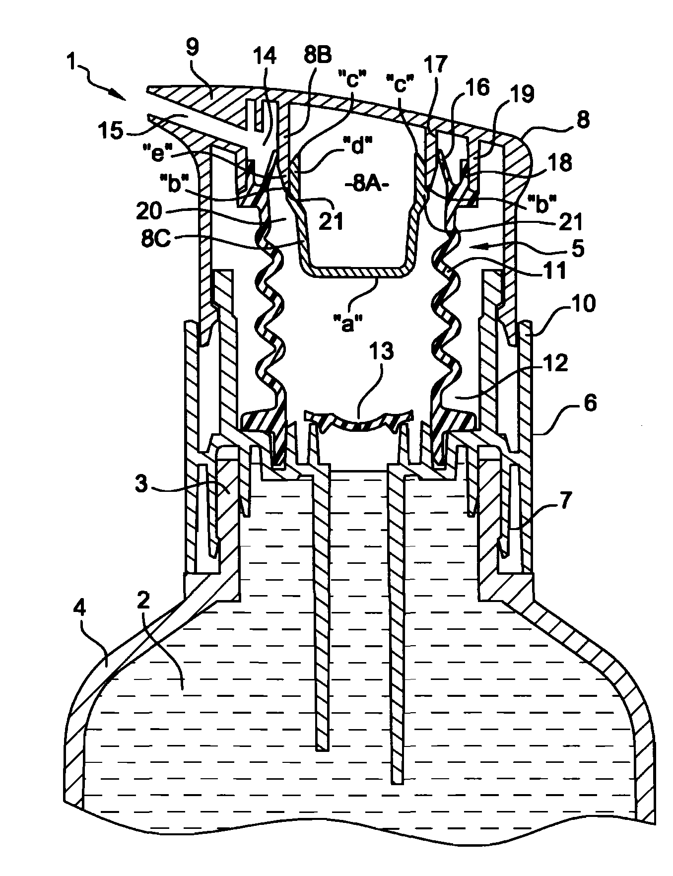 Device for dispensing a liquid-to-pasty product using a metering pump having a low dead volume