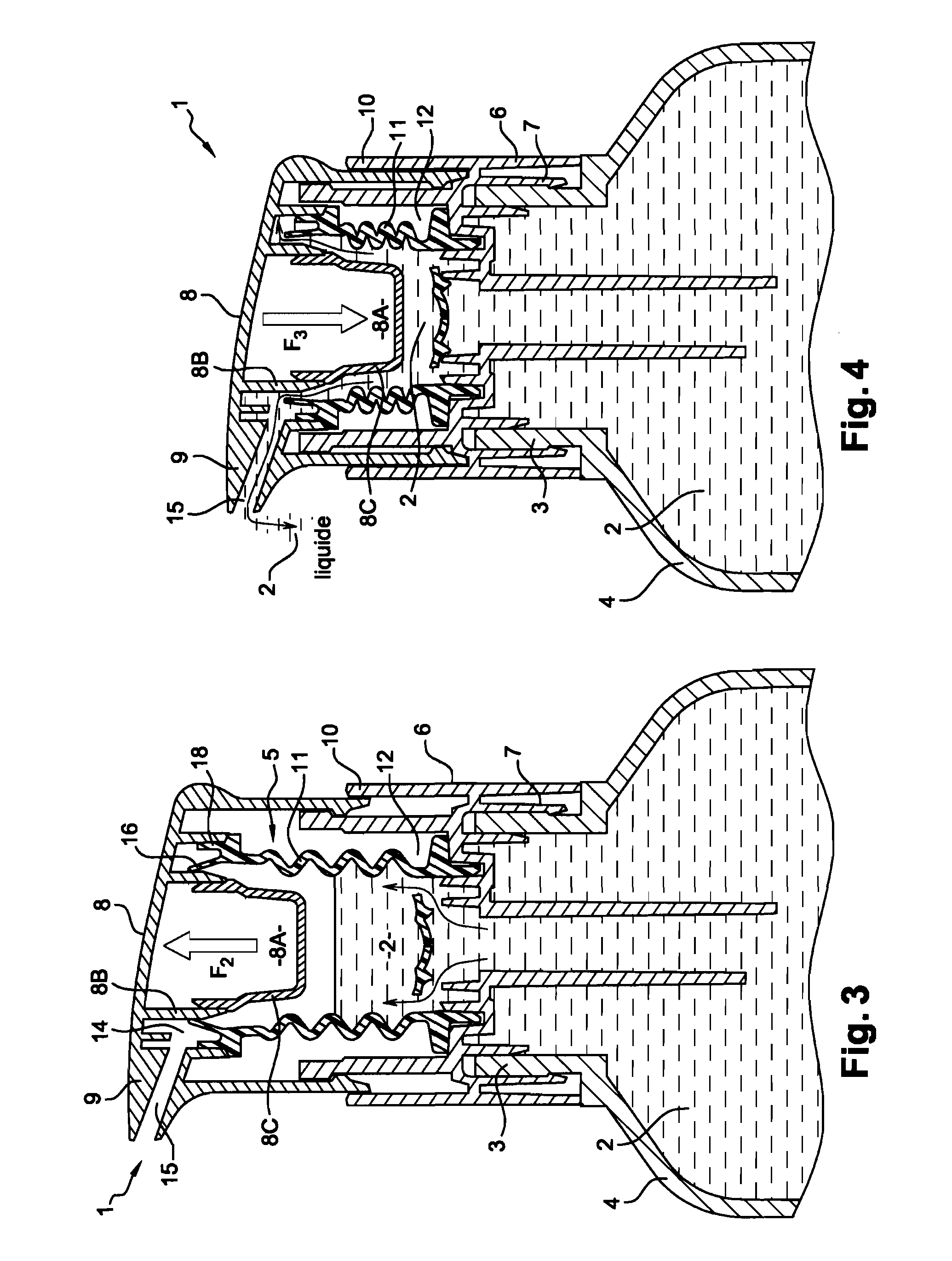Device for dispensing a liquid-to-pasty product using a metering pump having a low dead volume