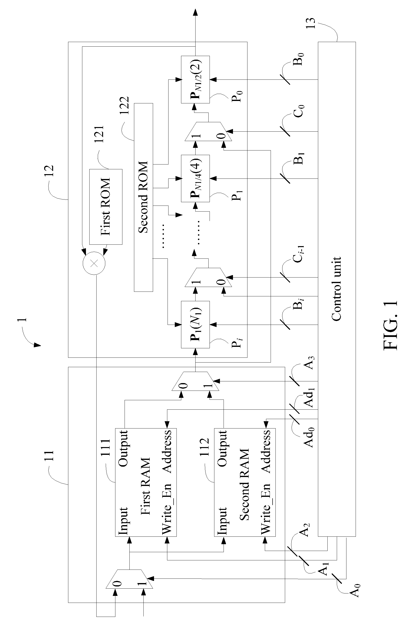 Apparatus for calculating an n-point discrete fourier transform by utilizing cooley-tukey algorithm