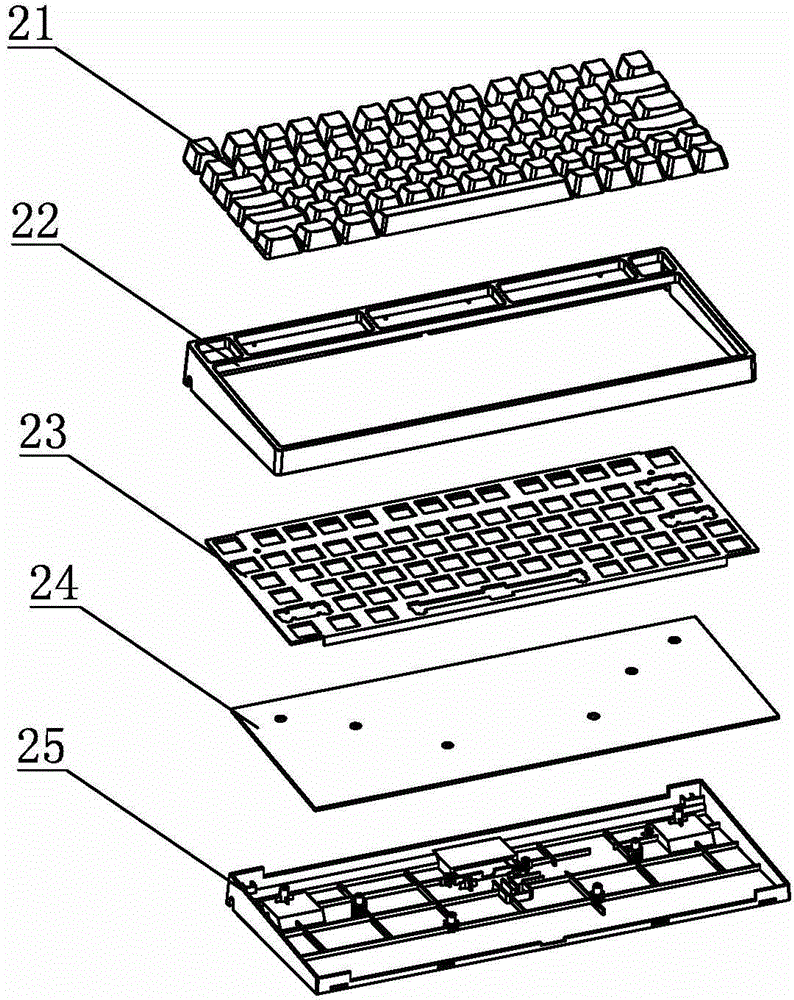 User-definable mechanical keyboard in light-emitting mode