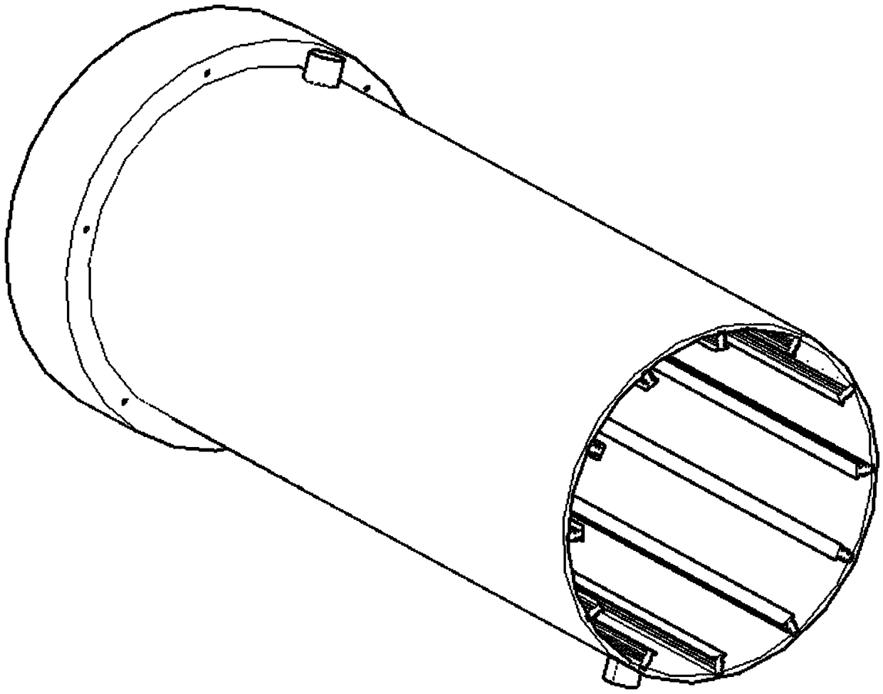 Launcher barrel cooling water jacket based on turbulent flow blades