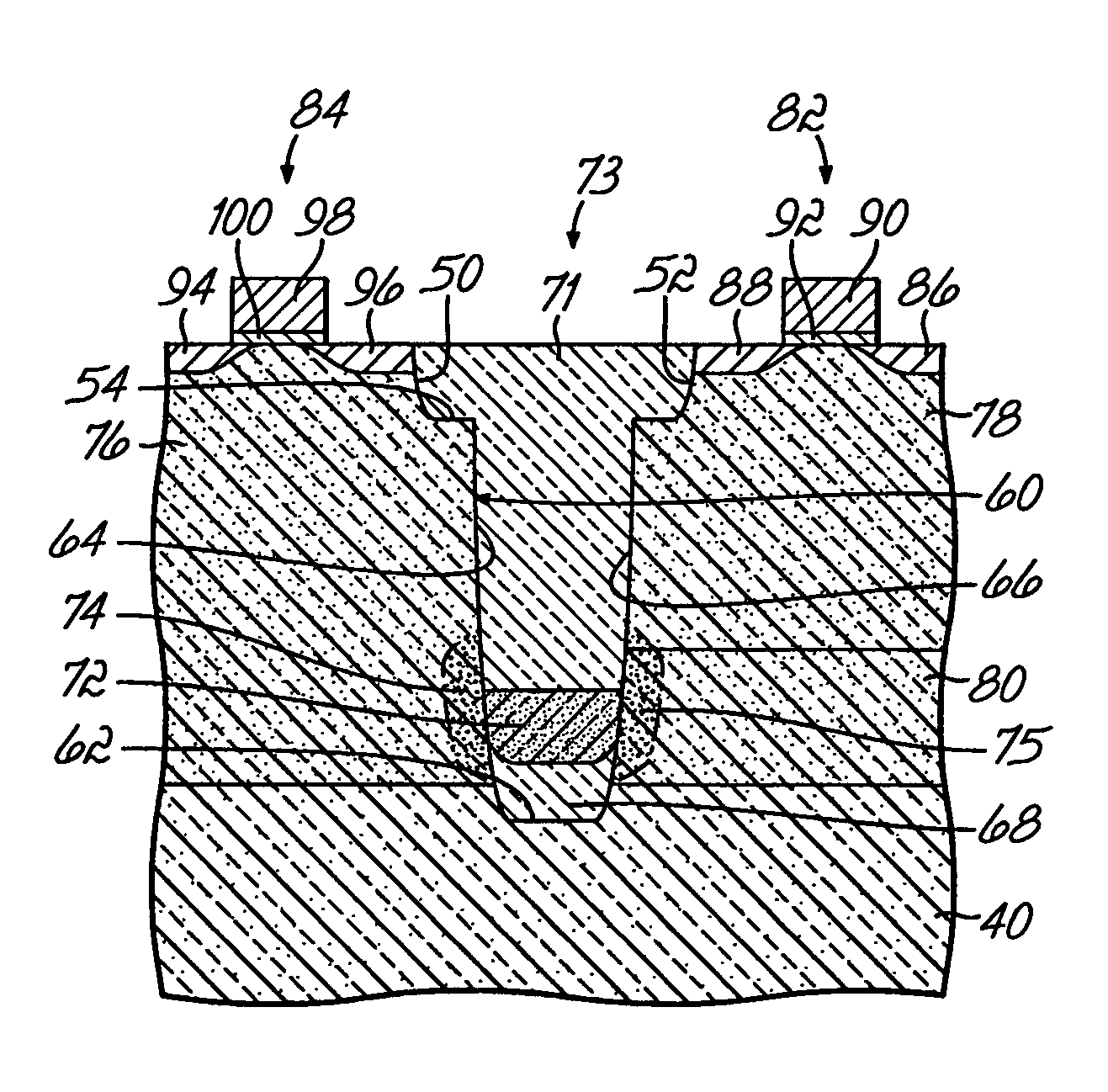 Methods and semiconductor structures for latch-up suppression using a conductive region