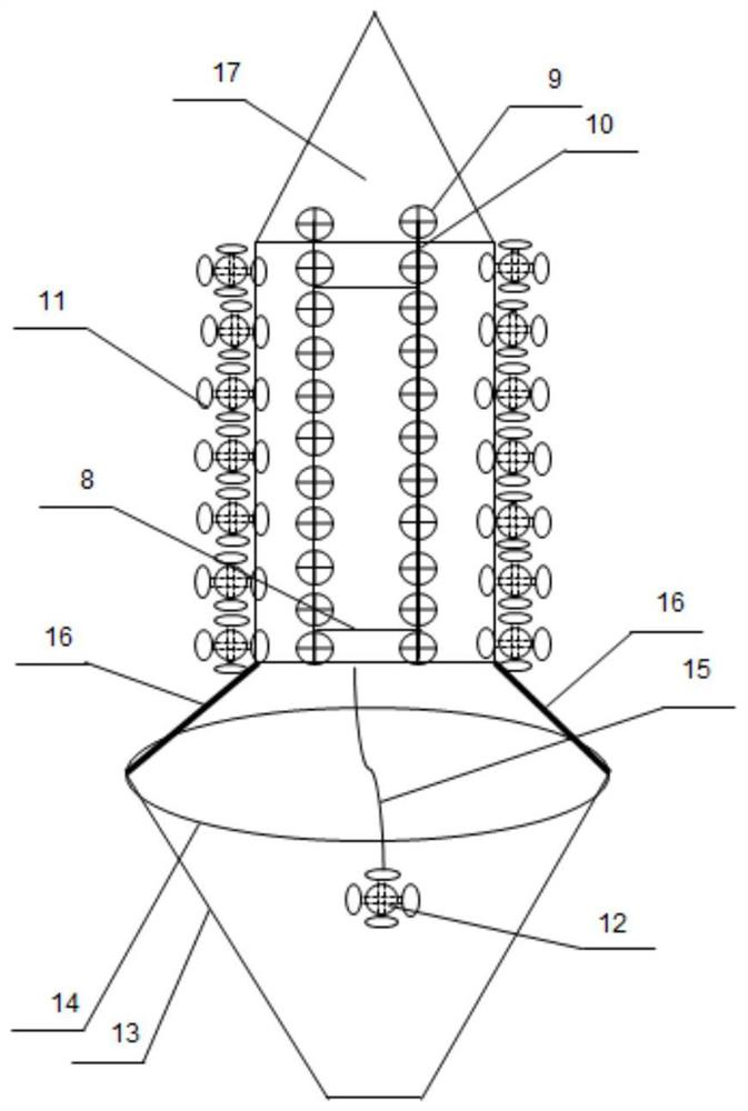 North Pacific Ocean laying net fishery fish shoal following lamp capturing method based on light mixed configuration of metal halide lamps and LED lamps