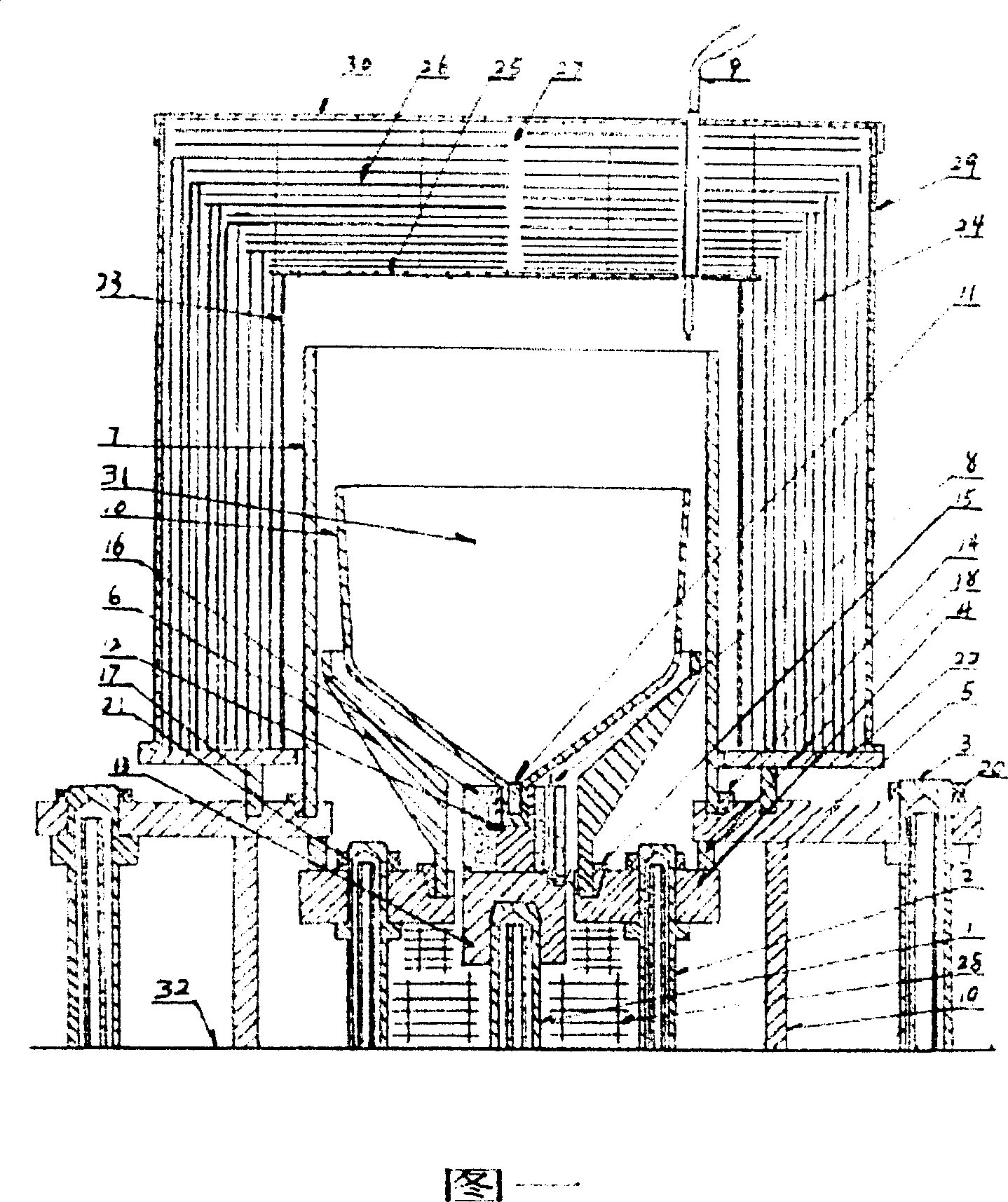 Pure static state double heating apparatus for crystal growth by temperature gradient technique