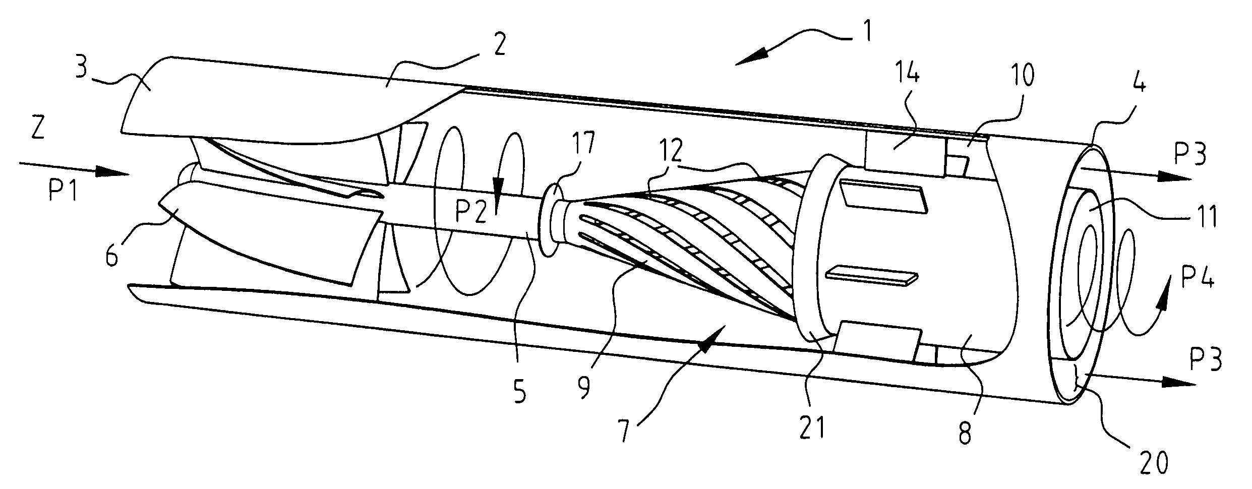 In-line cyclone separator