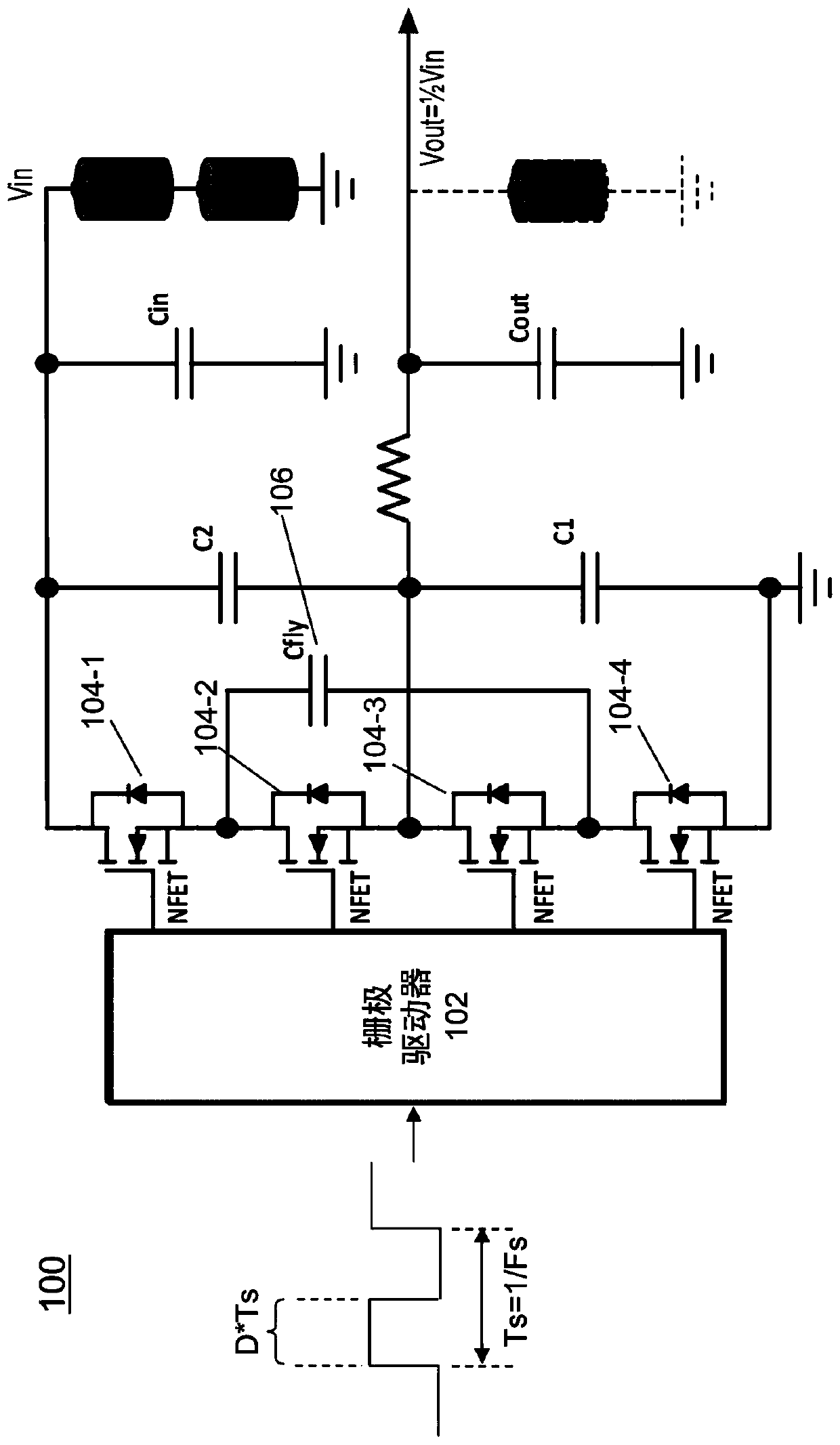 Acoustic noise reduction in a dc-dc converter using variable frequency modulation