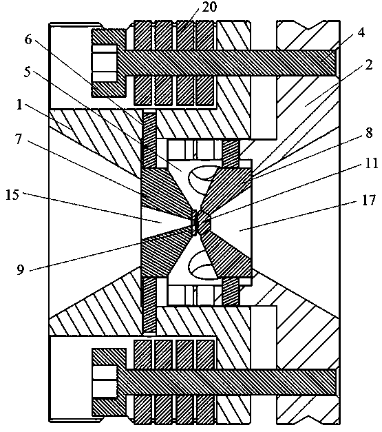 A Static High Pressure Diamond Counter Anvil Device Applicable to Laser Dynamic Loading Experiment