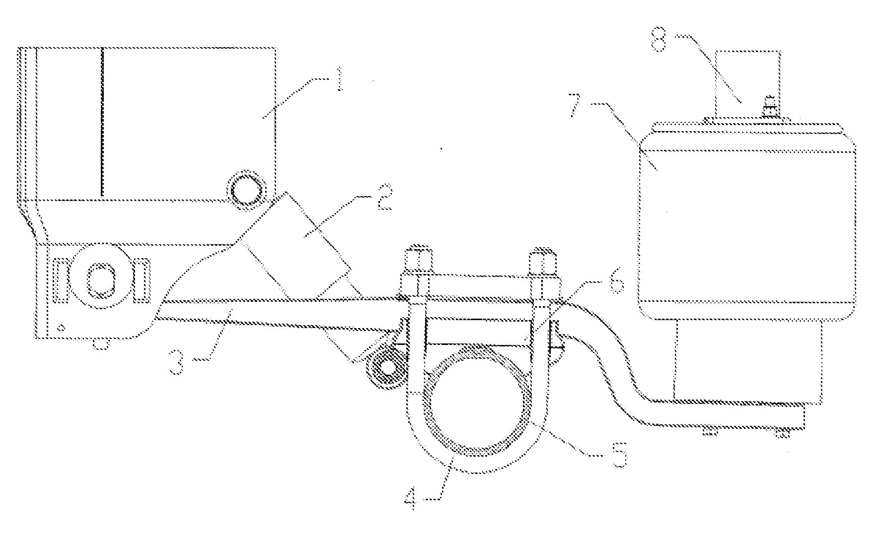 Semi-trailer axle and suspension connecting structure