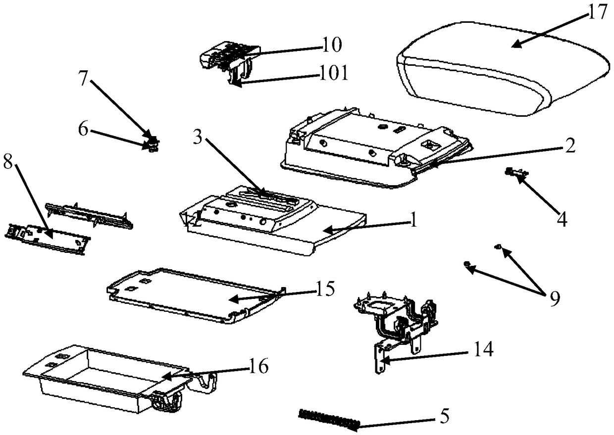 An armrest device with a secondary locking function