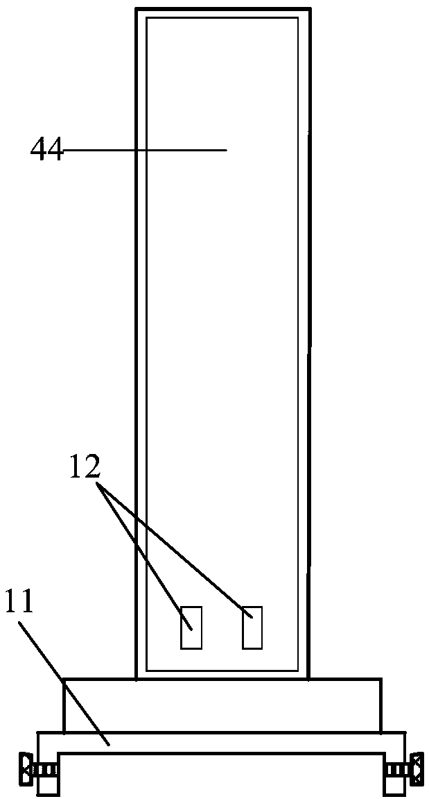 Separate target position test device and test method