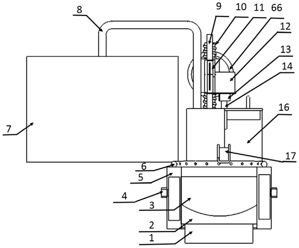 A semi-continuous casting device and method for group frequency ultrasonic magnesium alloy