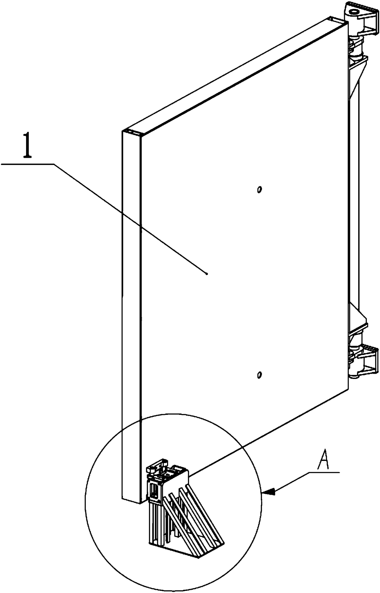 Guiding and locking device for vertical rotating type anti-flooding protective door