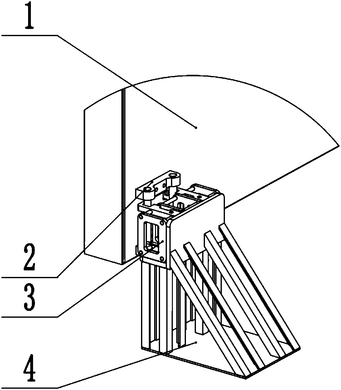 Guiding and locking device for vertical rotating type anti-flooding protective door