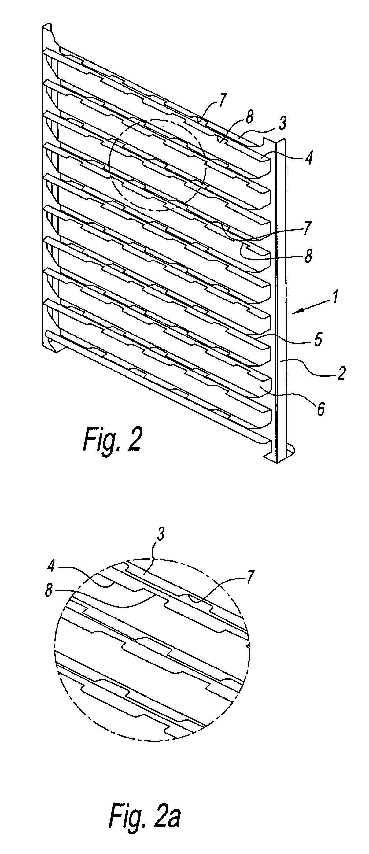 Suspension or rack frame for apparatus for the heat treatment of substances, especially foodstuffs