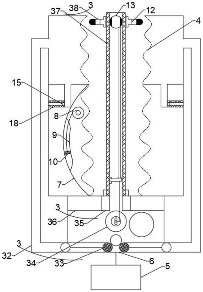 Electromagnetic control type cleaning device for anesthesia machine air pipe