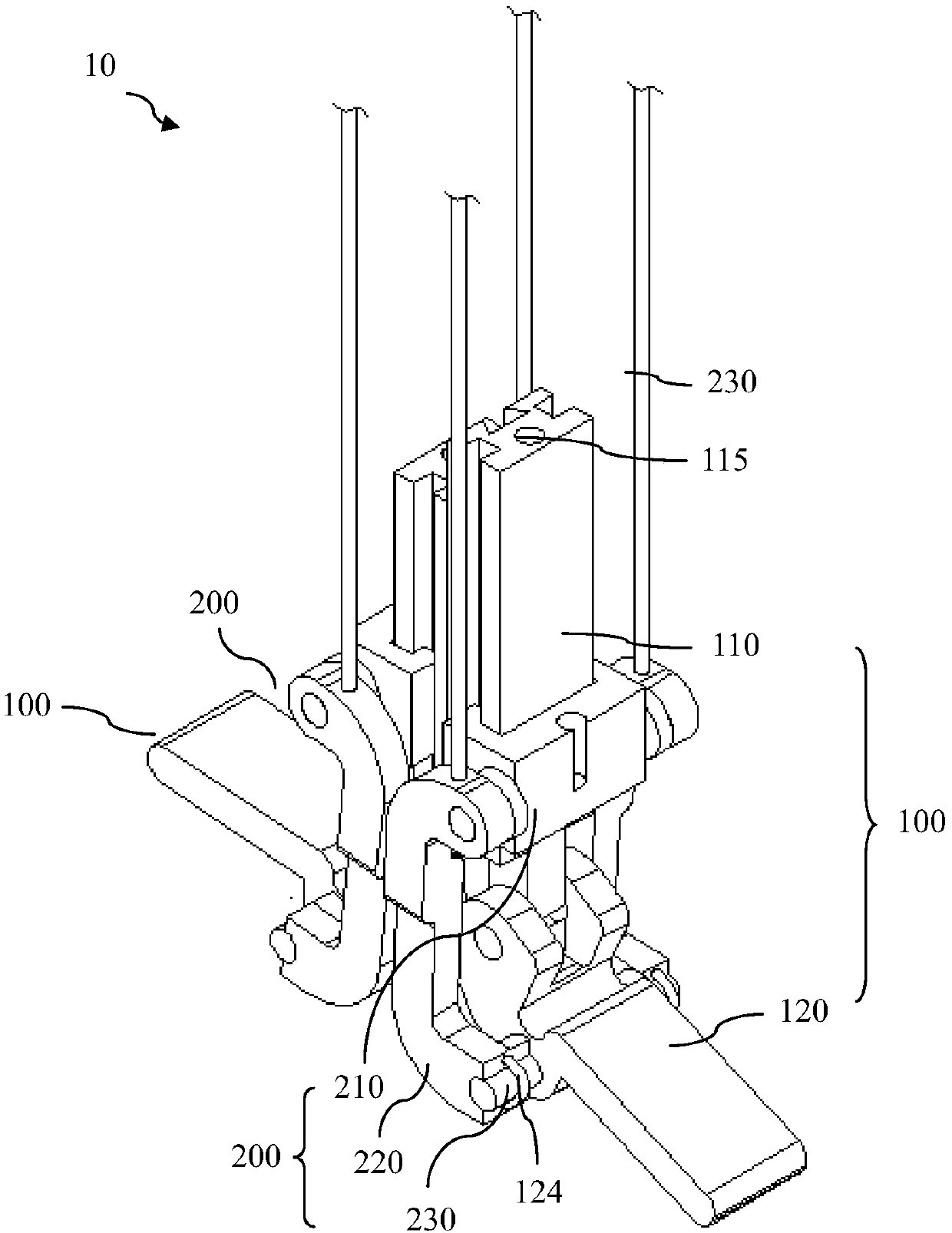Clamping device and system for fixing tissues