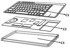Right touch panel type keyboard computer