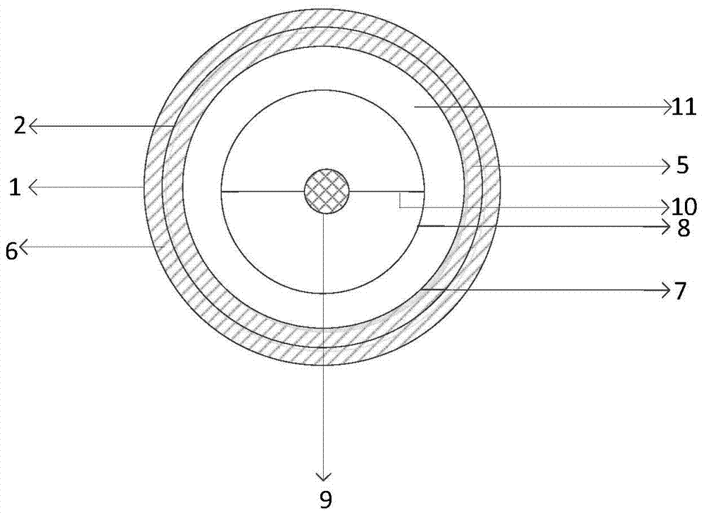 A cylindrical electromagnetic wave and vibration energy hybrid collection device