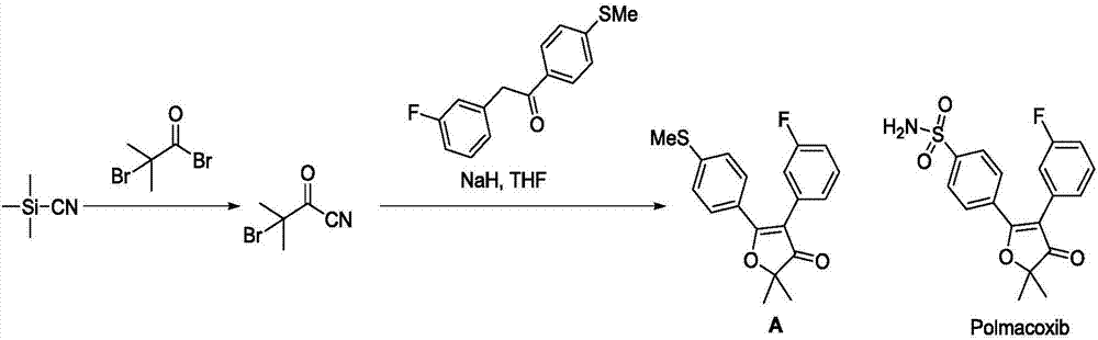 Synthesis method of non-steroidal anti-inflammatory drug, polmacoxib key intermediate