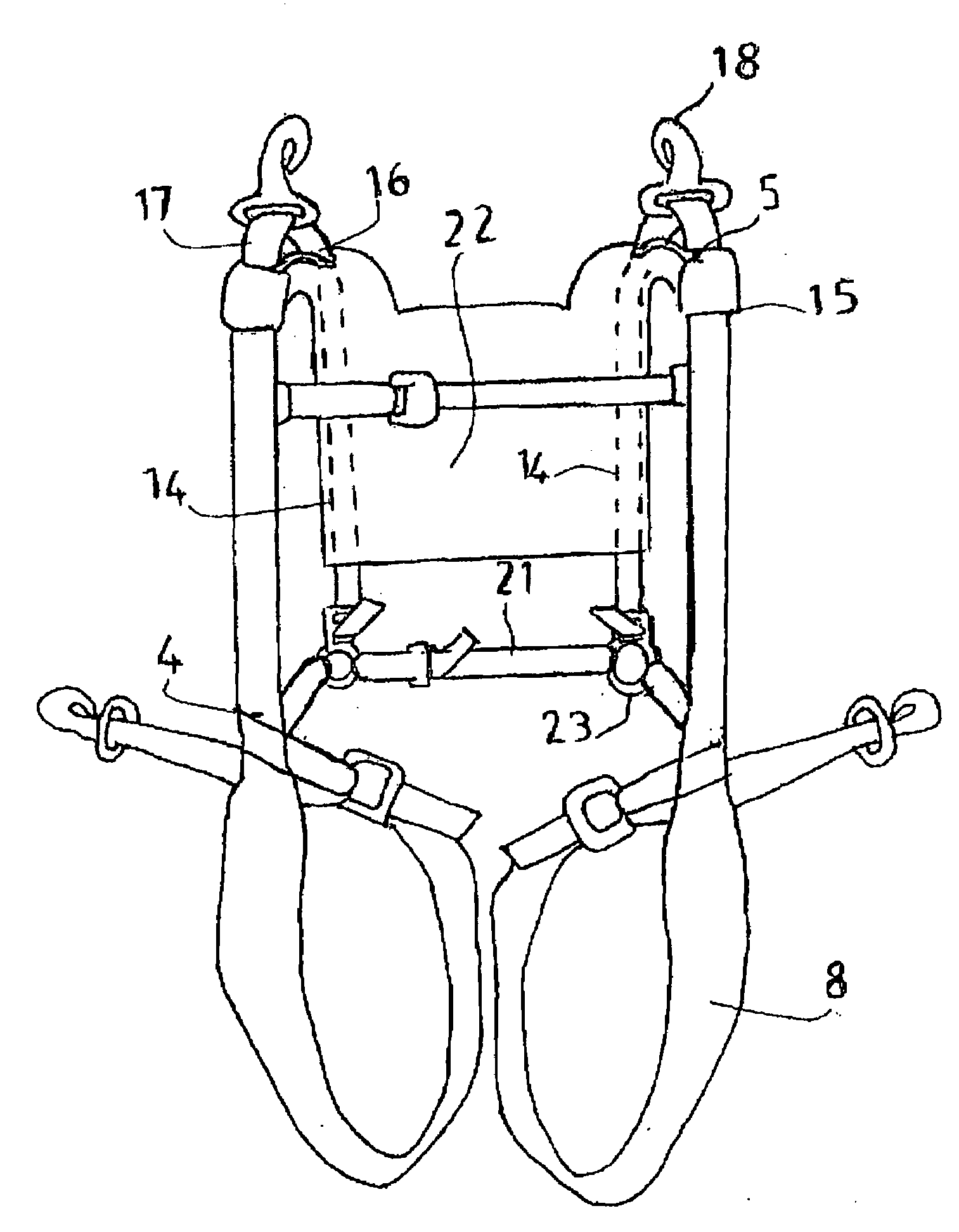 Equipment for a jump in an oversized parachute