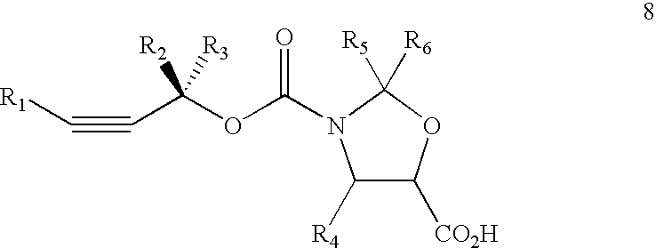 Method of preparation of paclitaxel (taxol) using 3-(alk-2-ynyloxy) carbonyl-5-oxazolidine carboxylic acid