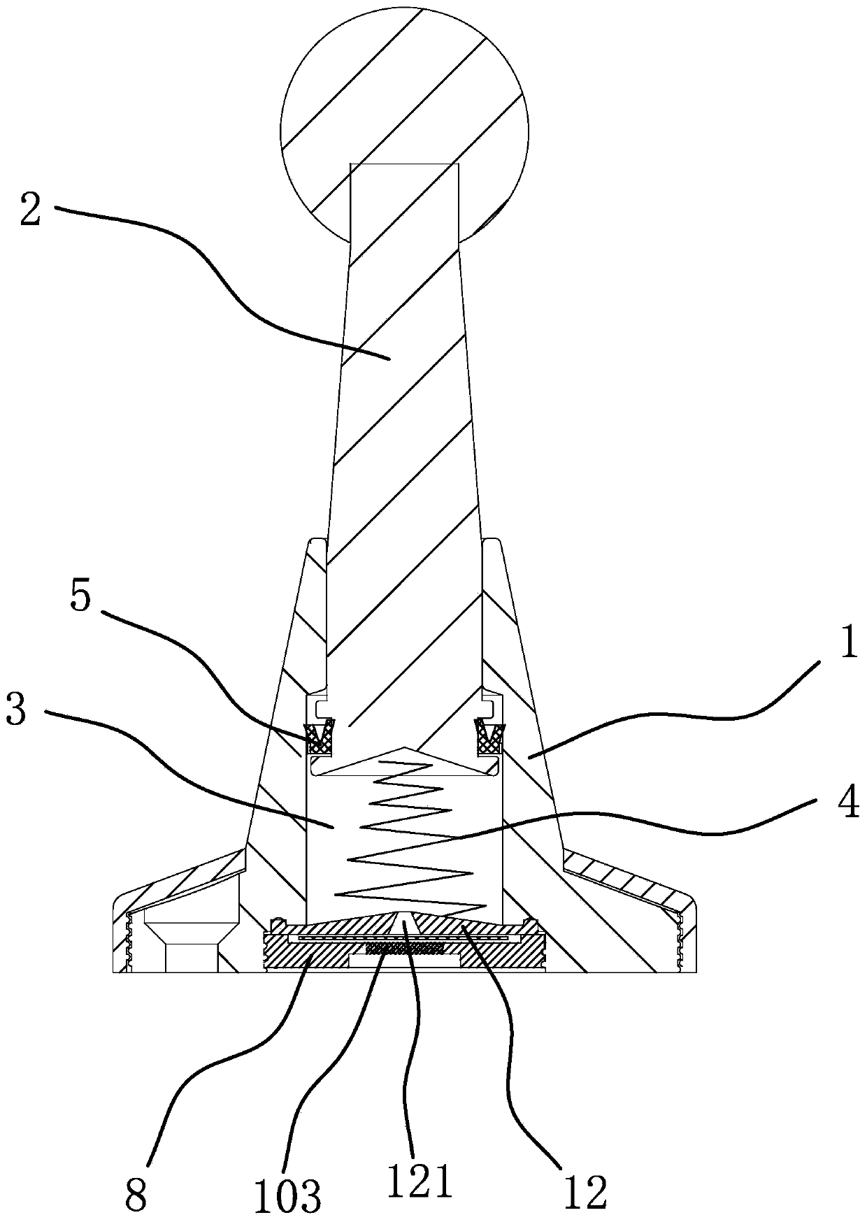 Energy absorbing and rebounding disengagement preventing door stop