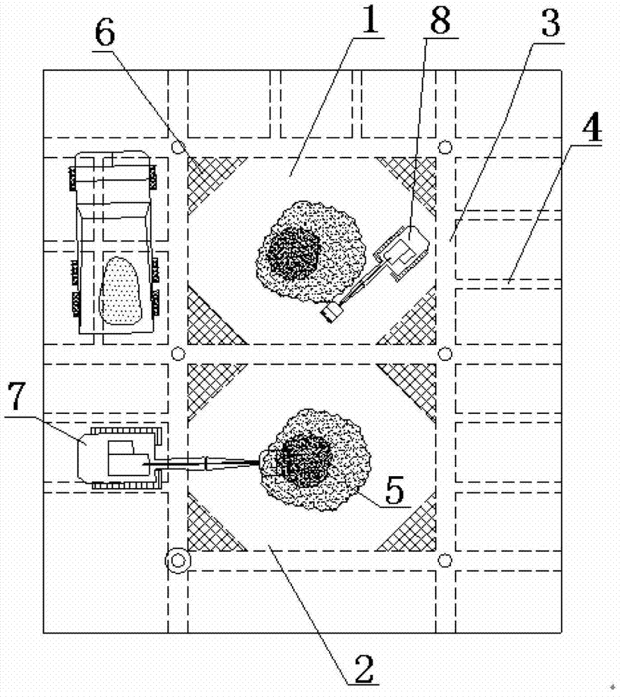 Method for setting double-triple soil taking openings by reverse construction method