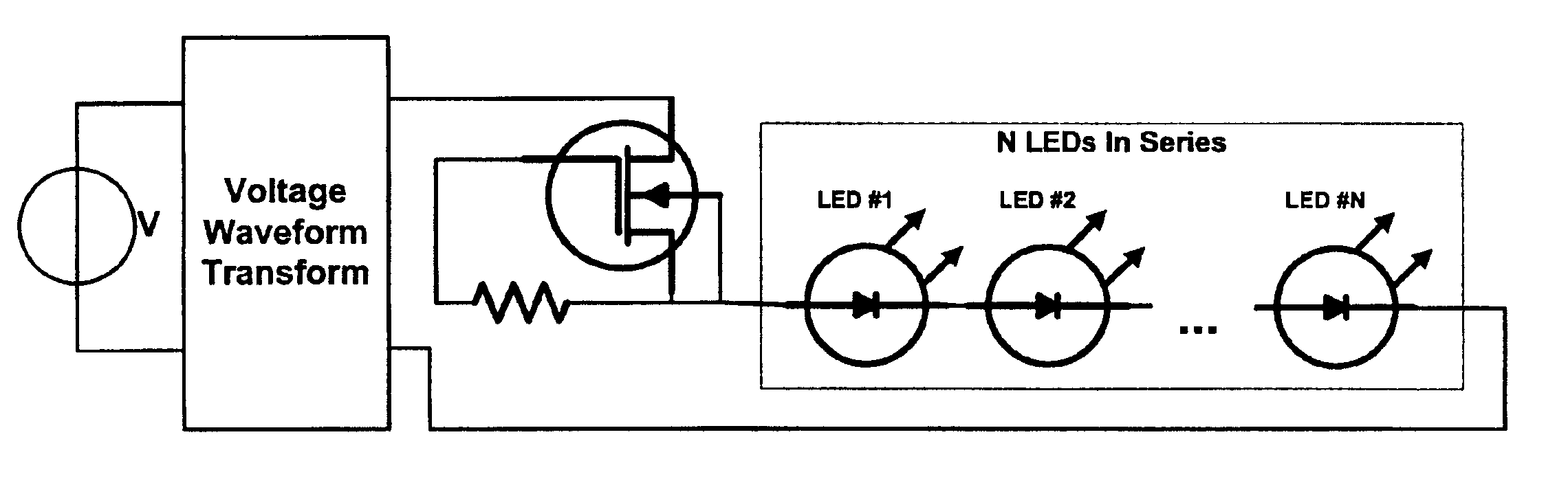 FET current regulation of LEDs