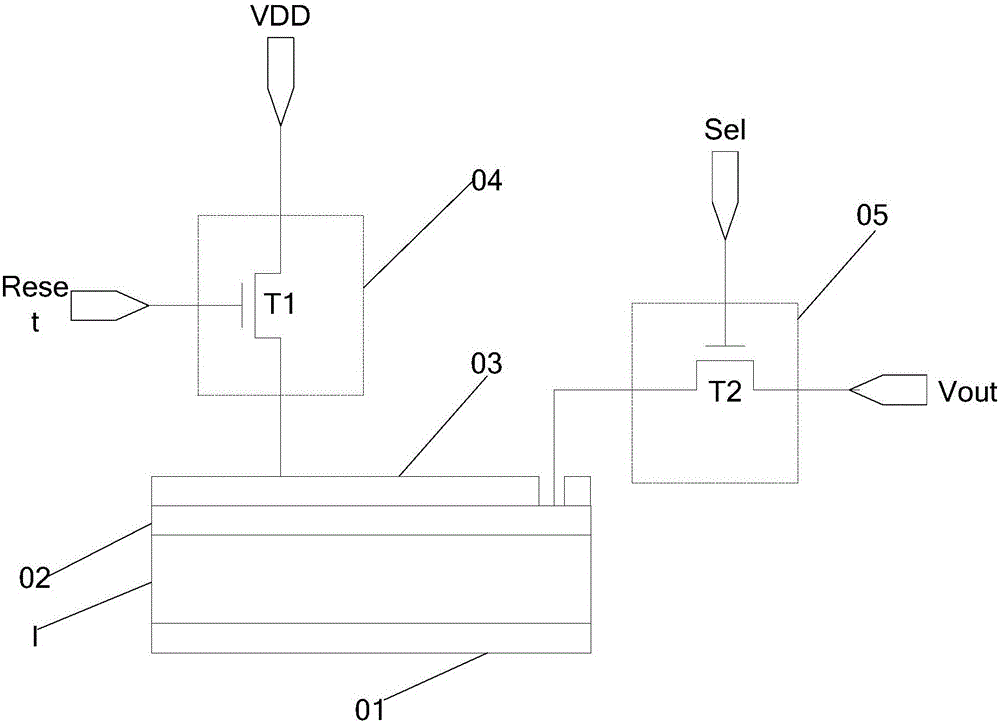 PIN photoelectric diode, X-ray detection picture element and device and detection method of X-ray detection device