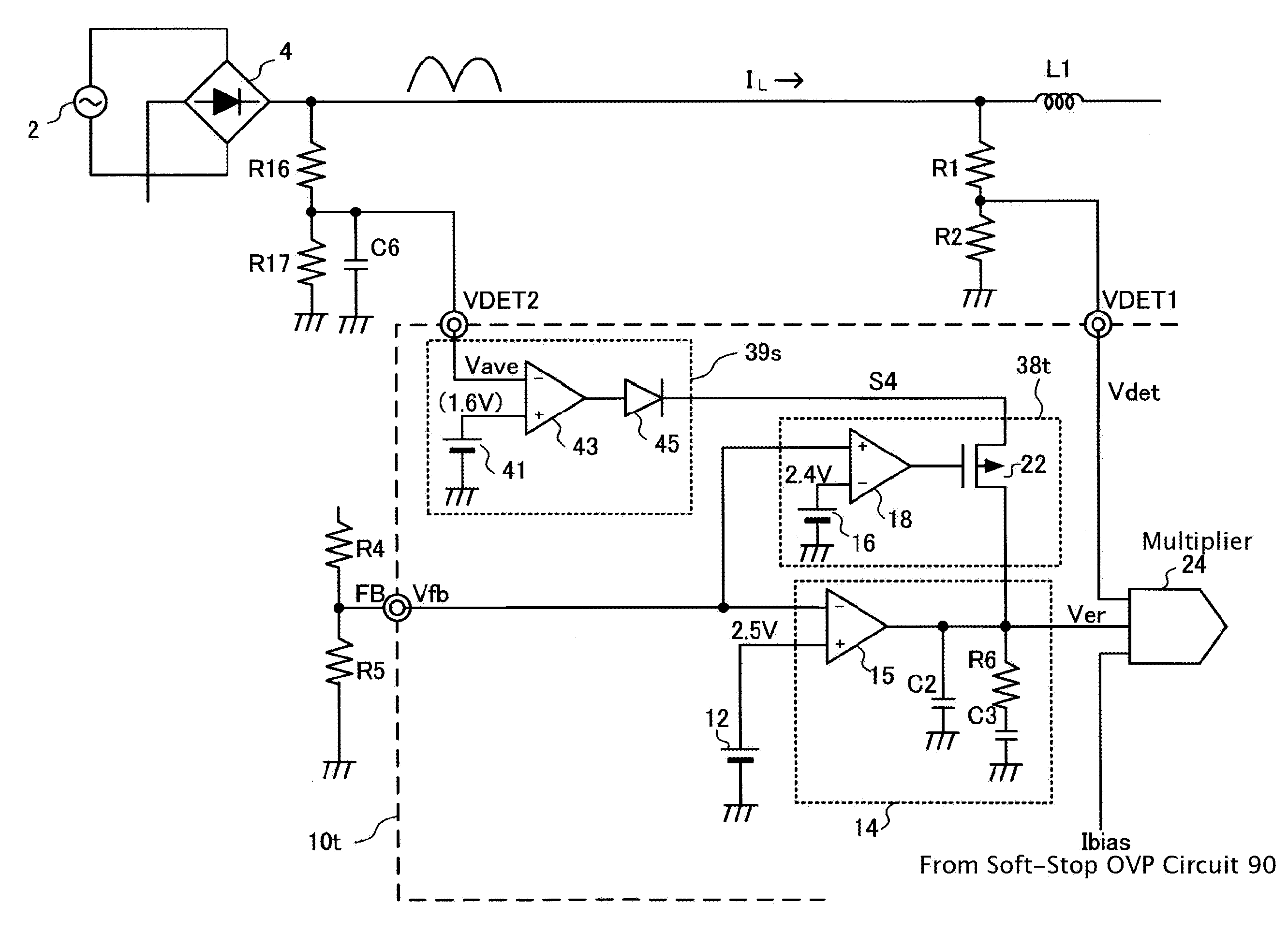 Power factor correction type switching power supply unit
