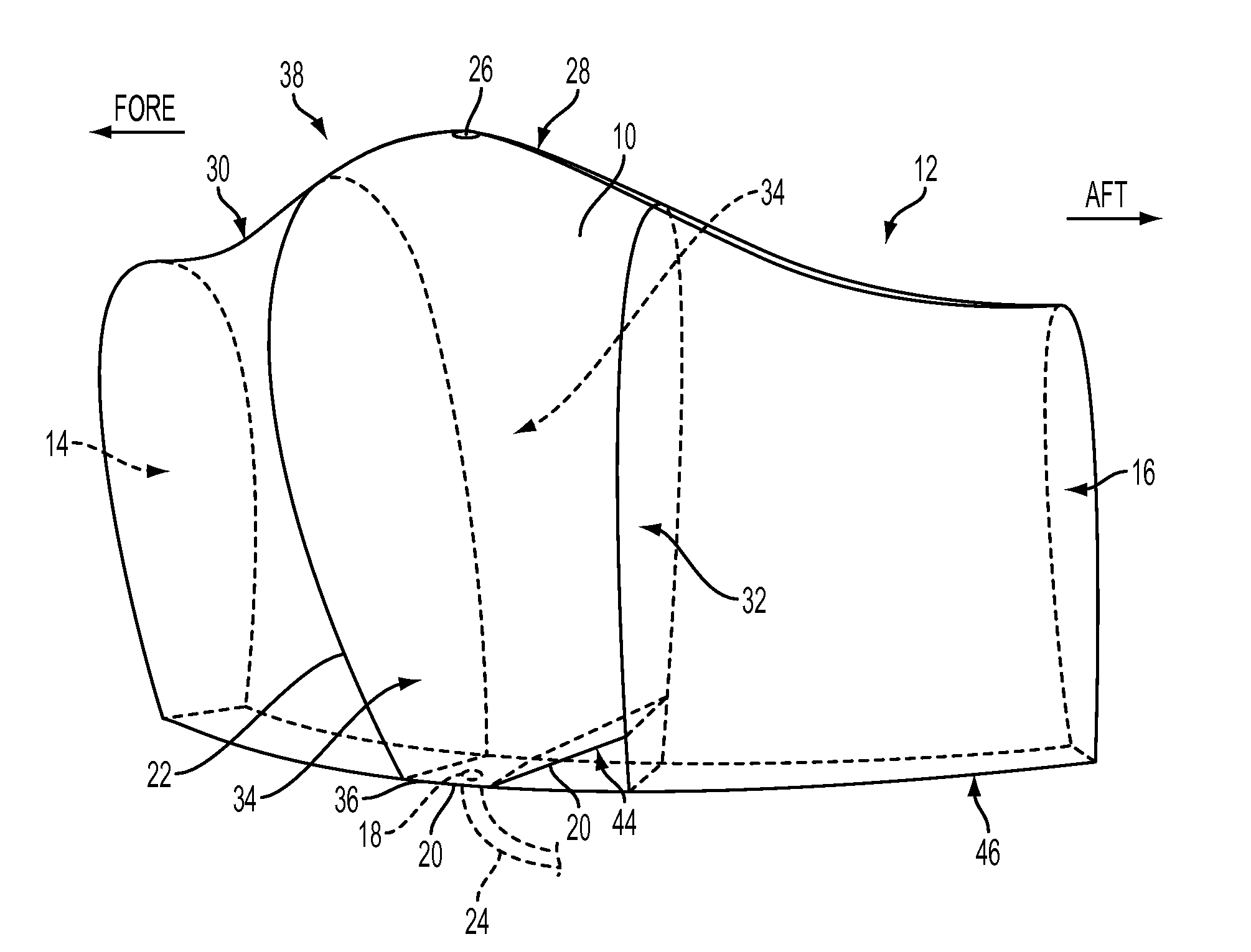 Vertical non-bladdered fuel tank for a ducted fan vehicle