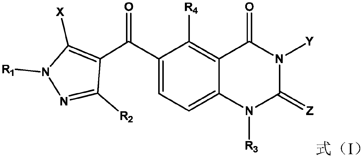 Pyrazole-based derivative containing quinazolinedione fragment, and applications thereof, and pesticide herbicide