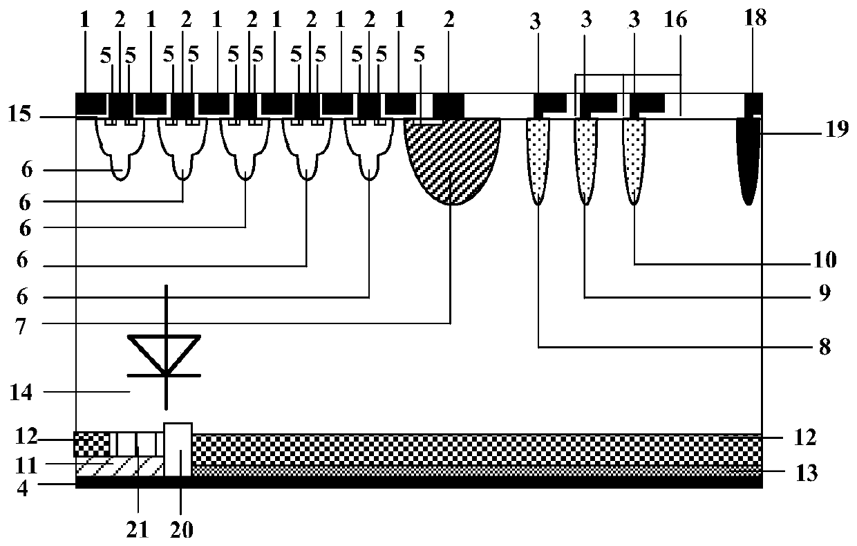 RC-IGBT device integrated with lateral freewheel diode by using junction terminal
