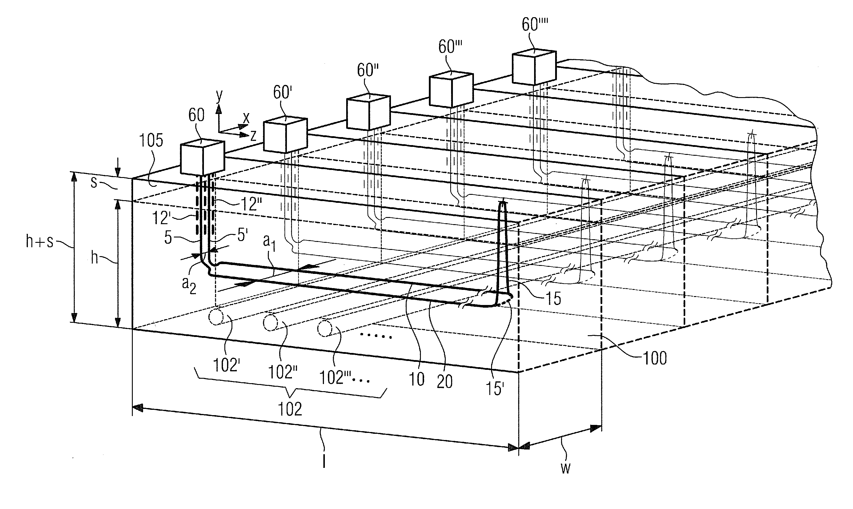 Installation for the in Situ Extraction of a Substance Containing Carbon