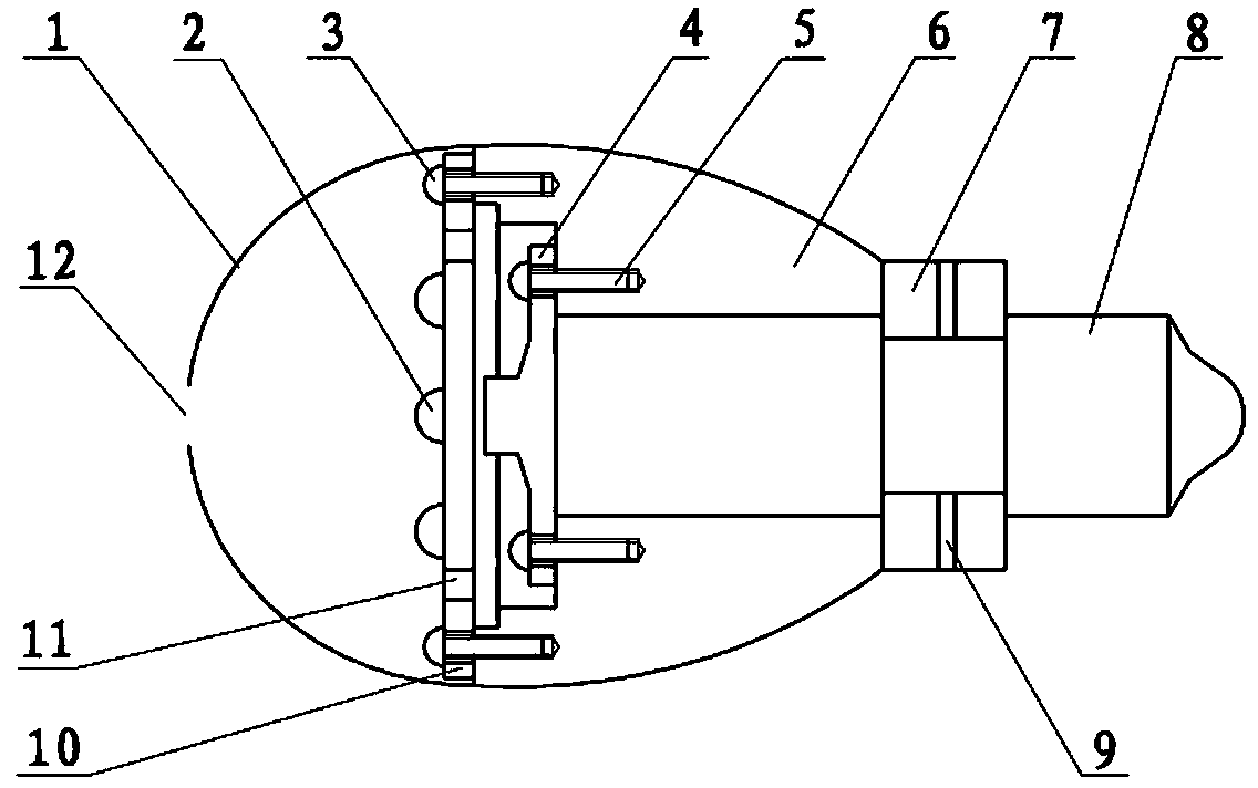 LED (light-emitting diode) lamp for radiating heat by using ultrasonic waves