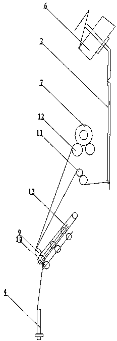 Three-core yarn spinning device and process
