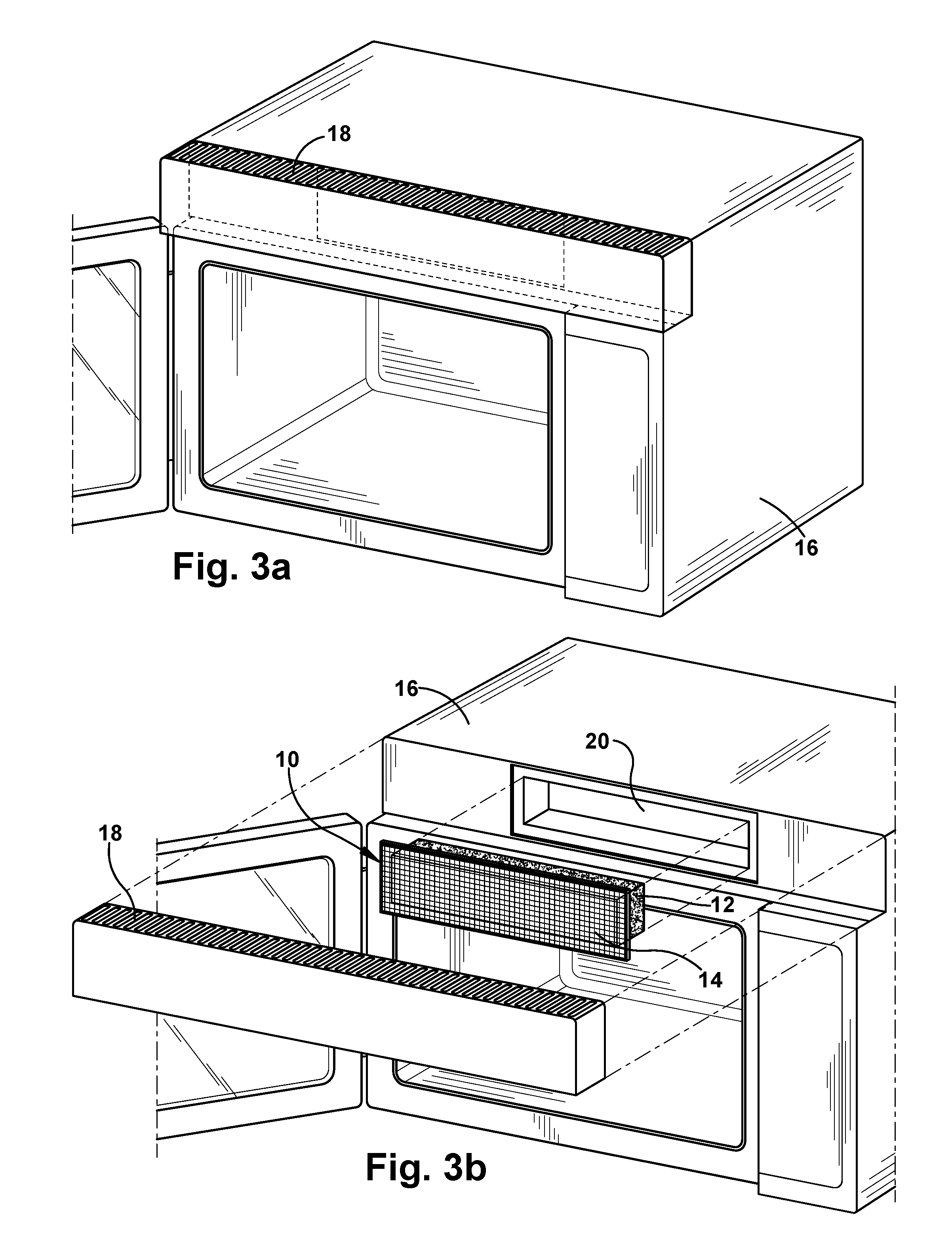 Vent filter and appliance utilizing such a filter