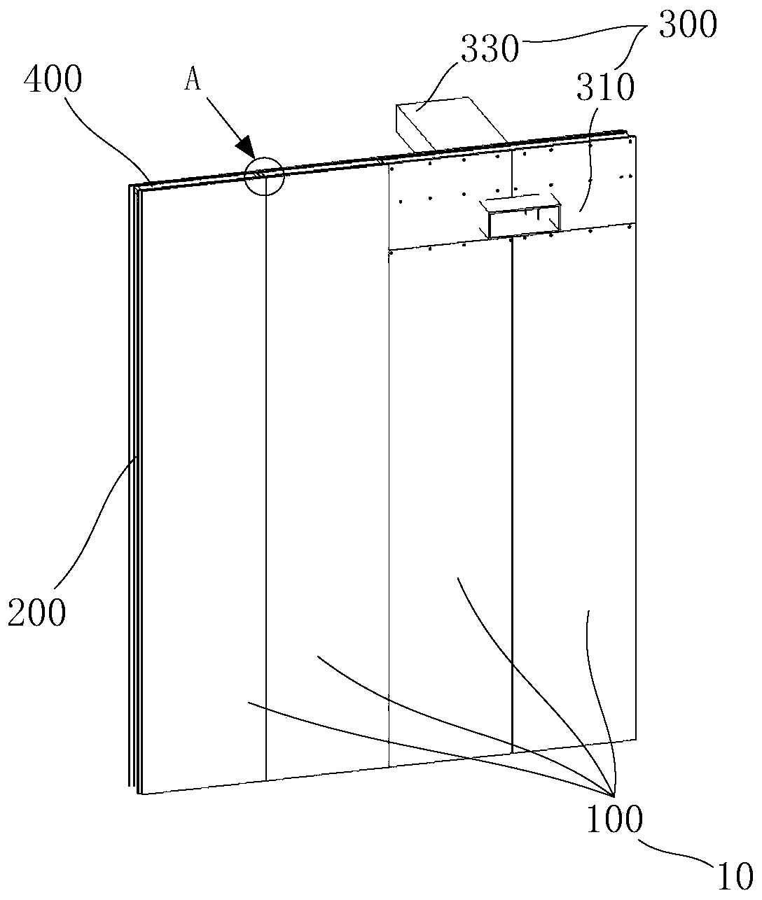Fabricated wall crossed by air duct and mounting method of fabricated wall