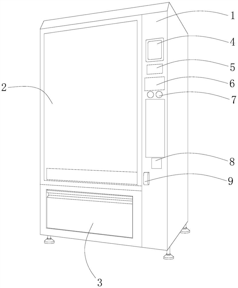 An all-in-one food vending machine with feeding protection and loss prevention