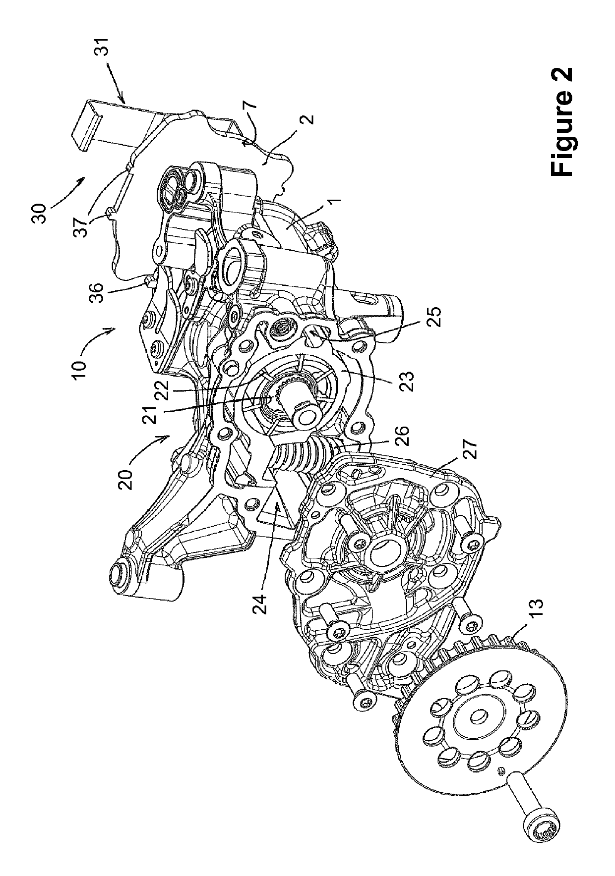 Gas pump with pressure relief for reducing the starting torque