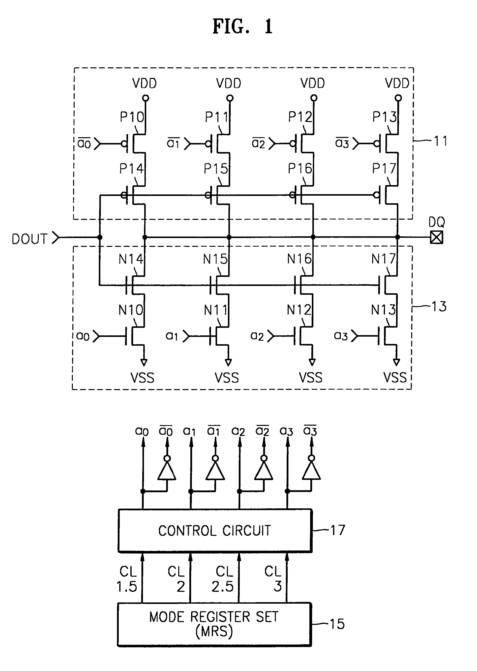 Output driver capable of controlling slew rate of output signal according to operating frequency information or CAS latency information