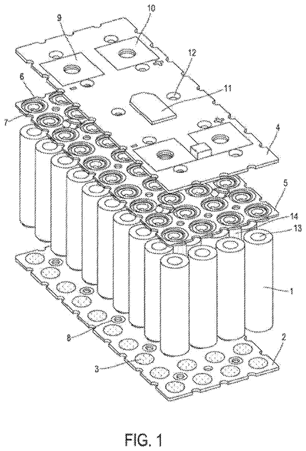 Power unit made up of a solder-free assembly of a plurality of battery cells