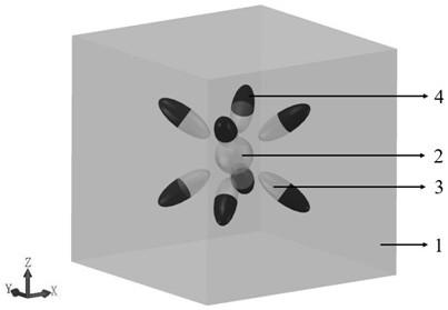 Unit cell structure made of three-dimensional periodic composite material